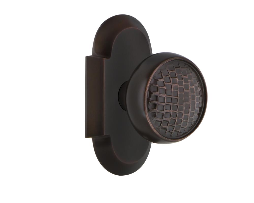 Nostalgic Warehouse Cottage Plate Privacy Craftsman Door Knob in Timeless Bronze