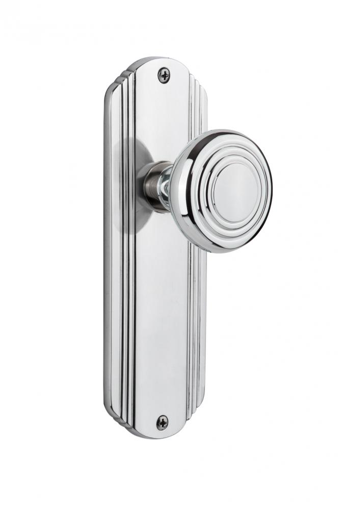 Nostalgic Warehouse Deco Plate Privacy Deco Door Knob in Bright Chrome