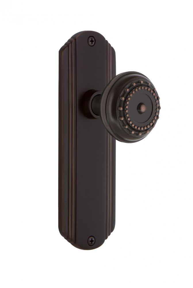 Nostalgic Warehouse Deco Plate Privacy Meadows Door Knob in Timeless Bronze