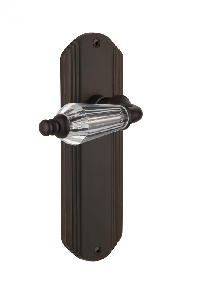 Nostalgic Warehouse Deco Plate Privacy Parlor Lever in Oil-Rubbed Bronze