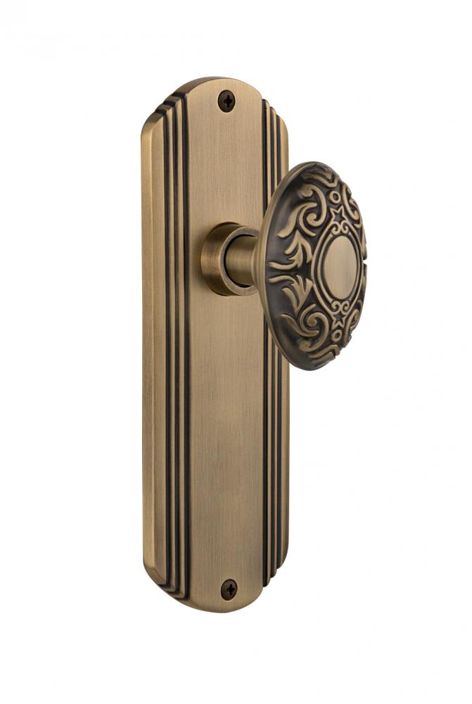 Nostalgic Warehouse Deco Plate Privacy Victorian Door Knob in Antique Brass