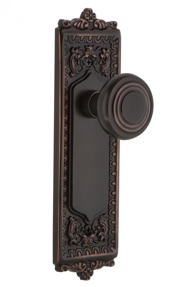 Nostalgic Warehouse Egg & Dart Plate Privacy Deco Door Knob in Timeless Bronze