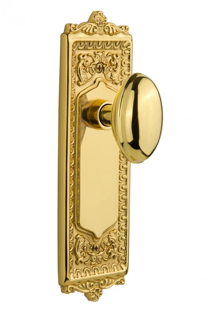 Nostalgic Warehouse Egg & Dart Plate Privacy Homestead Door Knob in Polished Brass