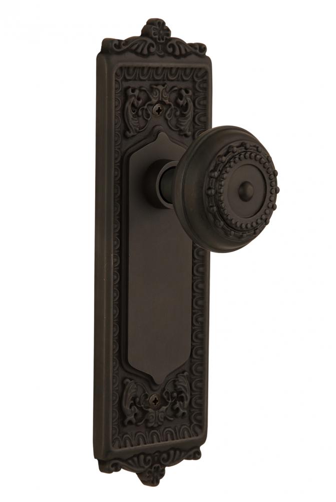 Nostalgic Warehouse Egg & Dart Plate Privacy Meadows Door Knob in Oil-Rubbed Bronze