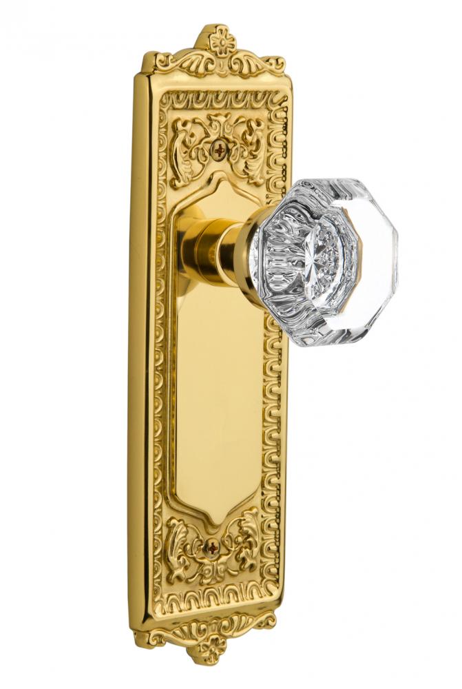 Nostalgic Warehouse Egg & Dart Plate Privacy Waldorf Door Knob in Polished Brass