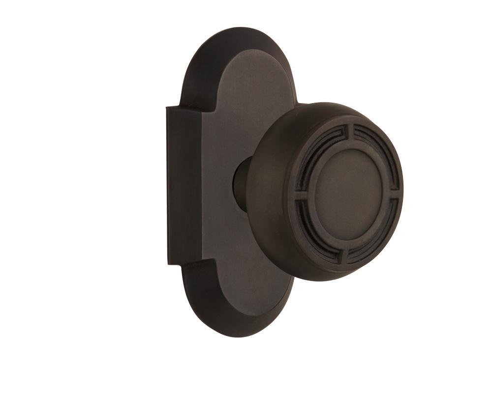 Nostalgic Warehouse Cottage Plate Passage Mission Door Knob in Oil-Rubbed Bronze