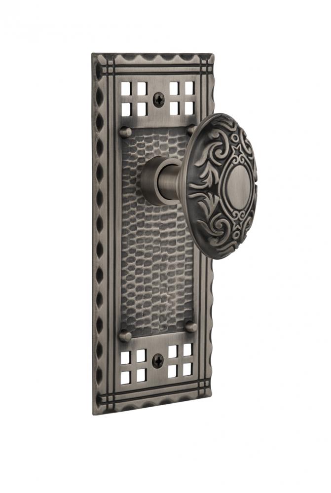 Nostalgic Warehouse Craftsman Plate Passage Victorian Door Knob in Antique Pewter