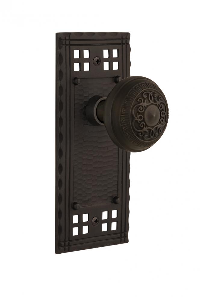 Nostalgic Warehouse Craftsman Plate Single Dummy Egg & Dart Door Knob in Oil-Rubbed Bronze