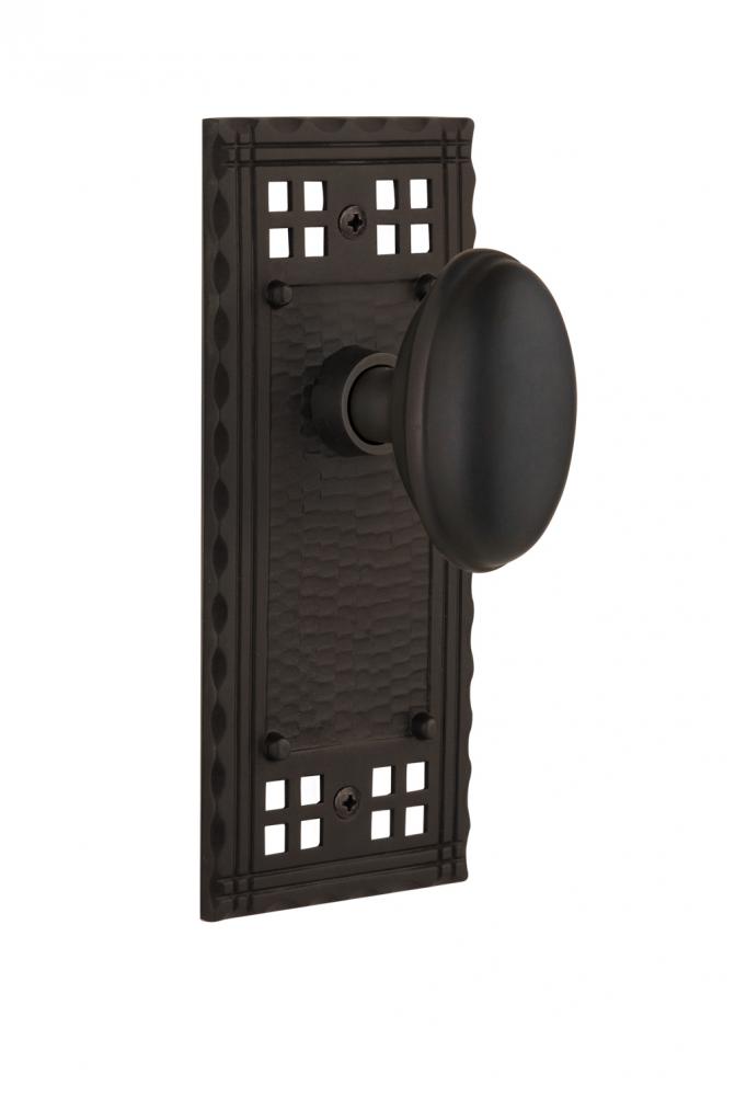 Nostalgic Warehouse Craftsman Plate Double Dummy Homestead Door Knob in Oil-Rubbed Bronze