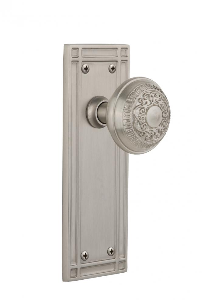 Nostalgic Warehouse Mission Plate Single Dummy Egg & Dart Door Knob in Satin Nickel