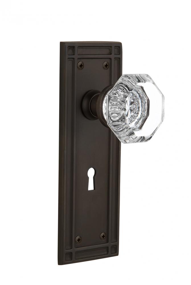 Nostalgic Warehouse Mission Plate with Keyhole Double Dummy Waldorf Door Knob in Oil-Rubbed Bronze