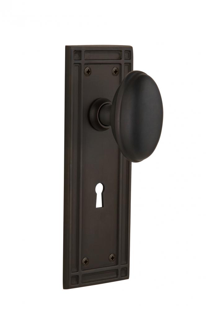 Nostalgic Warehouse Mission Plate Interior Mortise Homestead Door Knob in Oil-Rubbed Bronze