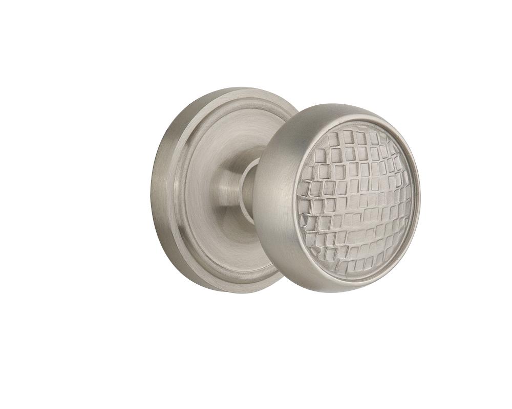 Nostalgic Warehouse Classic Rosette Passage Craftsman Door Knob in Satin Nickel