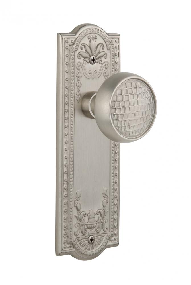 Nostalgic Warehouse Meadows Plate Single Dummy Craftsman Door Knob in Satin Nickel