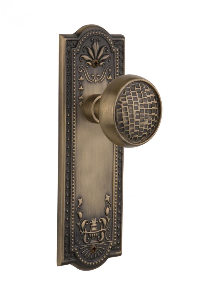 Nostalgic Warehouse Meadows Plate Privacy Craftsman Door Knob in Antique Brass