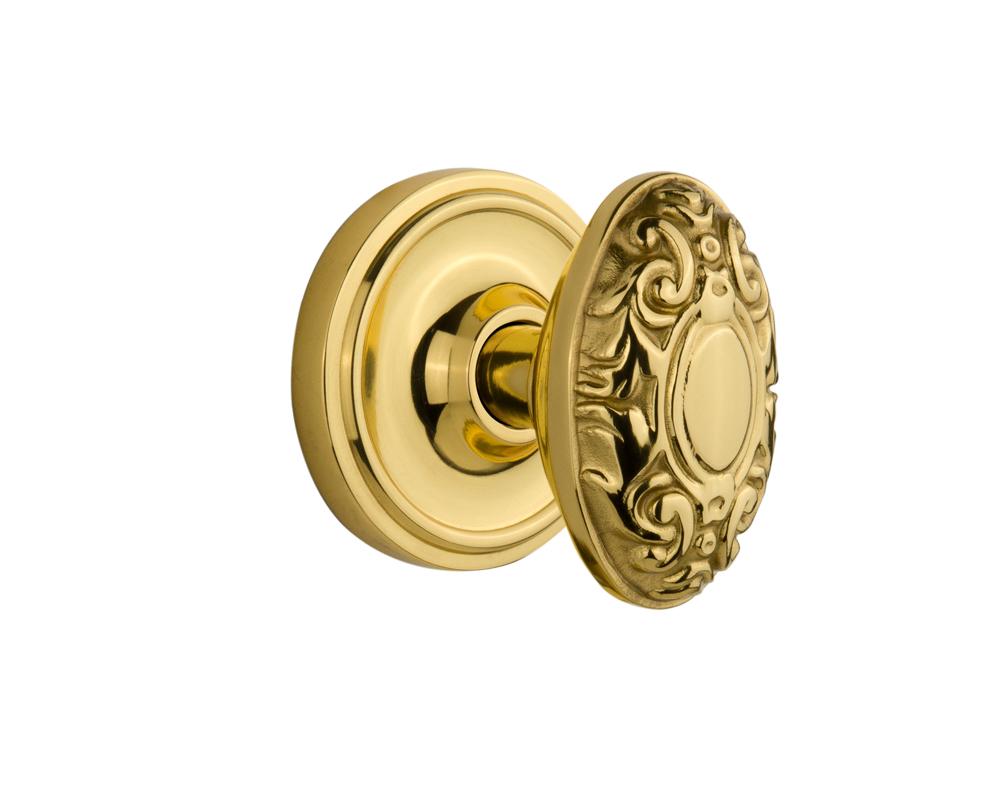 Nostalgic Warehouse Classic Rosette Interior Mortise Victorian Door Knob in Unlacquered Brass
