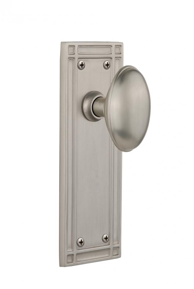 Nostalgic Warehouse Mission Plate Privacy Homestead Door Knob in Satin Nickel