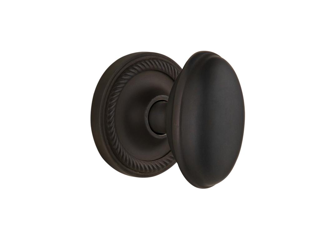 Nostalgic Warehouse Rope Rosette Privacy Homestead Door Knob in Oil-Rubbed Bronze