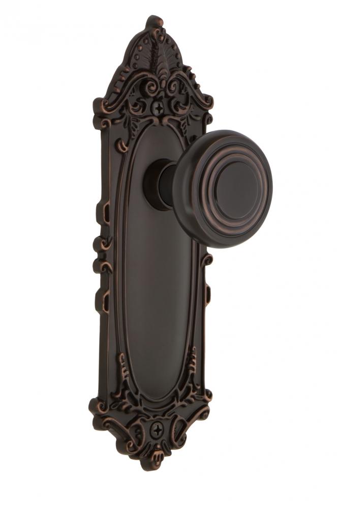 Nostalgic Warehouse Victorian Plate Privacy Deco Door Knob in Timeless Bronze