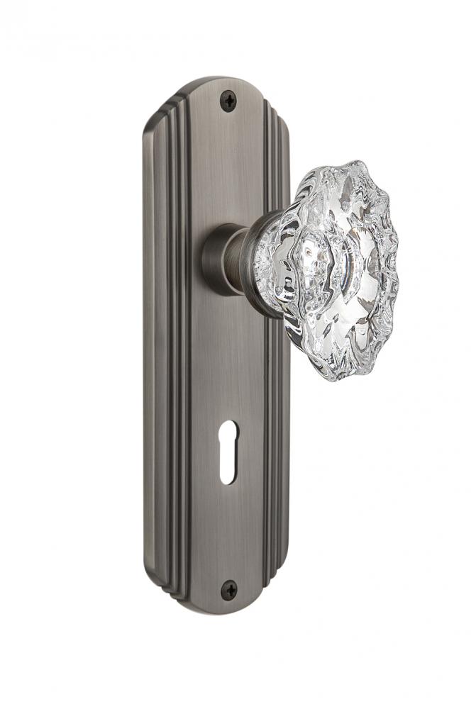 Nostalgic Warehouse Deco Plate with Keyhole Privacy Chateau Door Knob in Antique Pewter