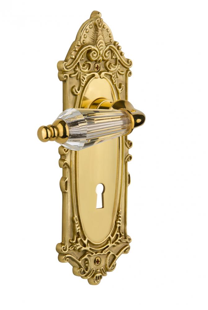 Nostalgic Warehouse Victorian Plate with Keyhole Privacy Parlor Lever in Unlacquered Brass