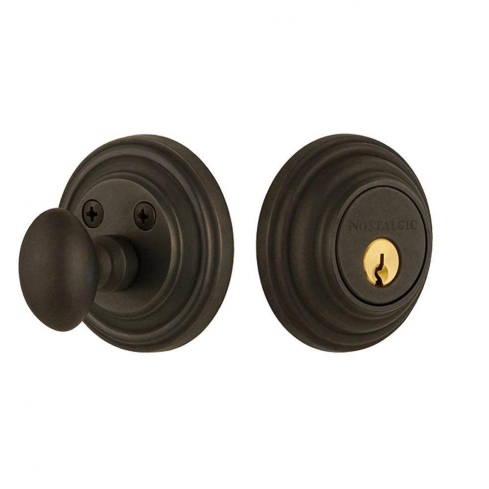 Nostalgic Warehouse Classic Rosette Single Cylinder Deadbolt in Oil_Rubbed Bronze