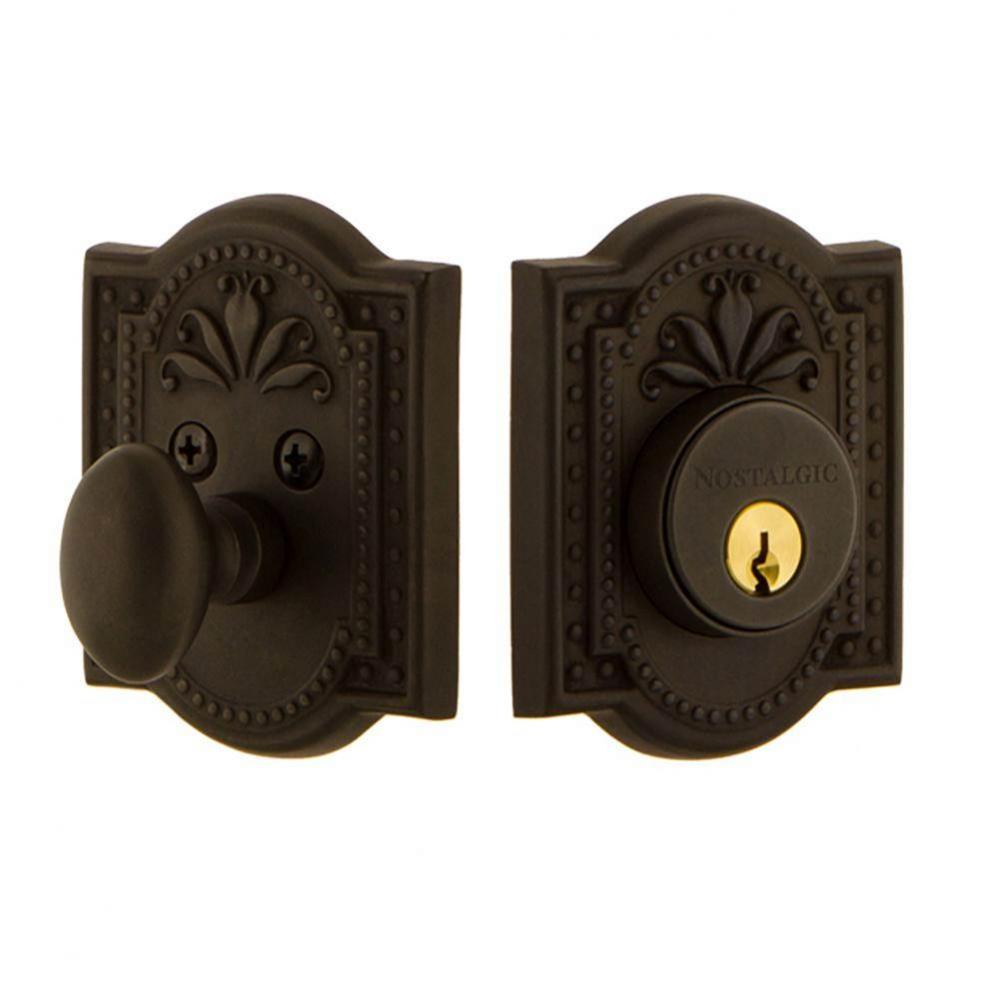 Nostalgic Warehouse Meadows Plate Single Cylinder Deadbolt in Oil_Rubbed Bronze