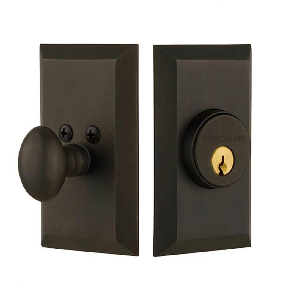 Nostalgic Warehouse Studio Plate Single Cylinder Deadbolt in Oil_Rubbed Bronze