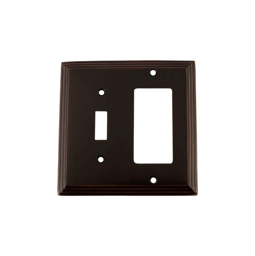 Nostalgic Warehouse Deco Switch Plate with Toggle and Rocker in Timeless Bronze