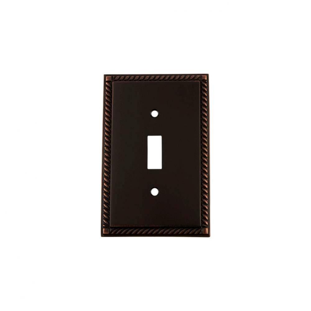 Nostalgic Warehouse Rope Switch Plate with Single Toggle in Timeless Bronze