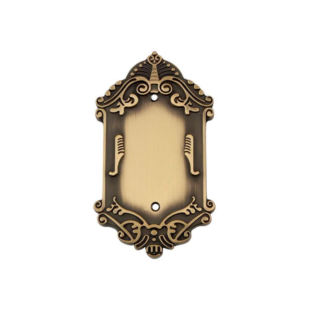 Nostalgic Warehouse Victorian Switch Plate with Blank Cover in Antique Brass