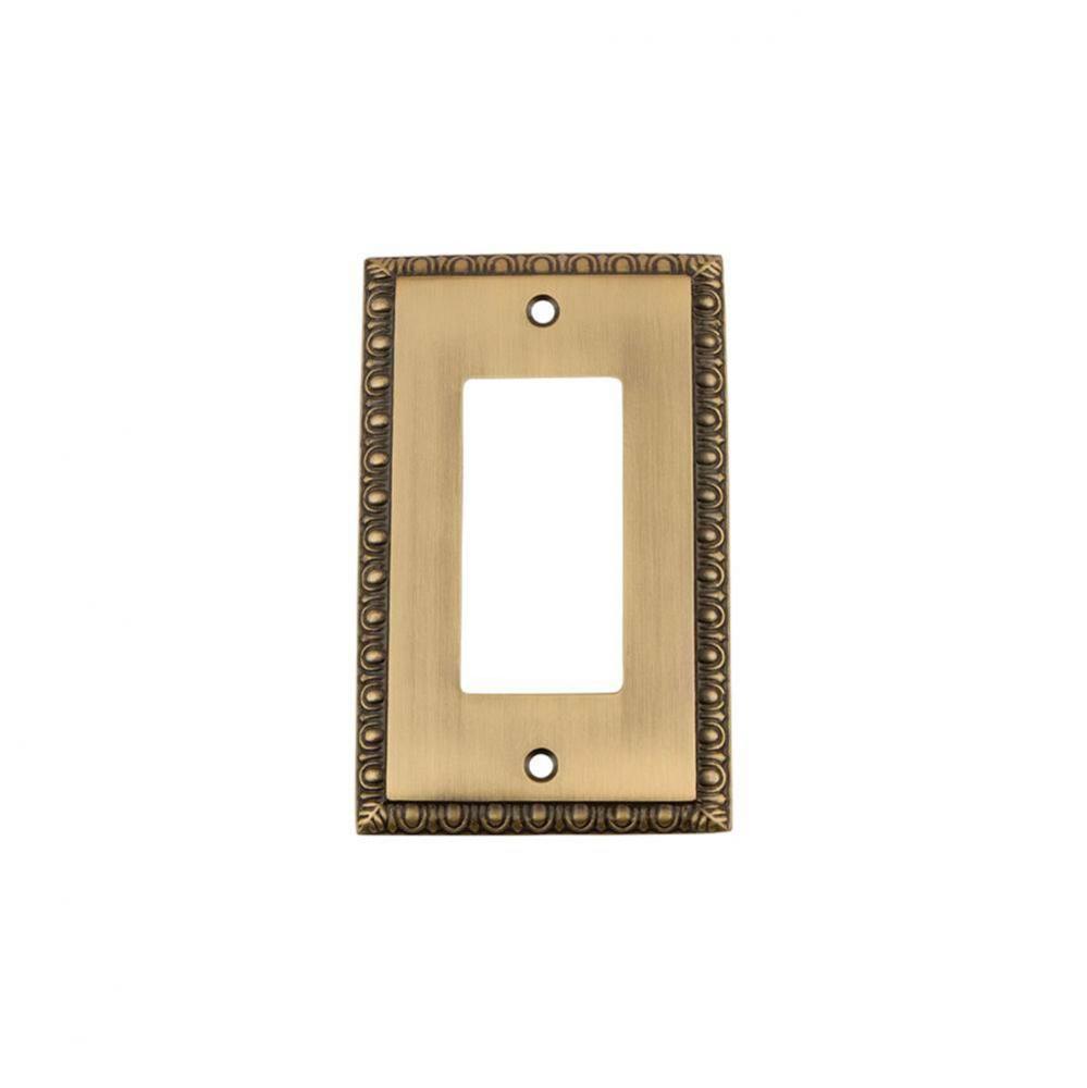 Nostalgic Warehouse Egg & Dart Switch Plate with Single Rocker in Antique Brass