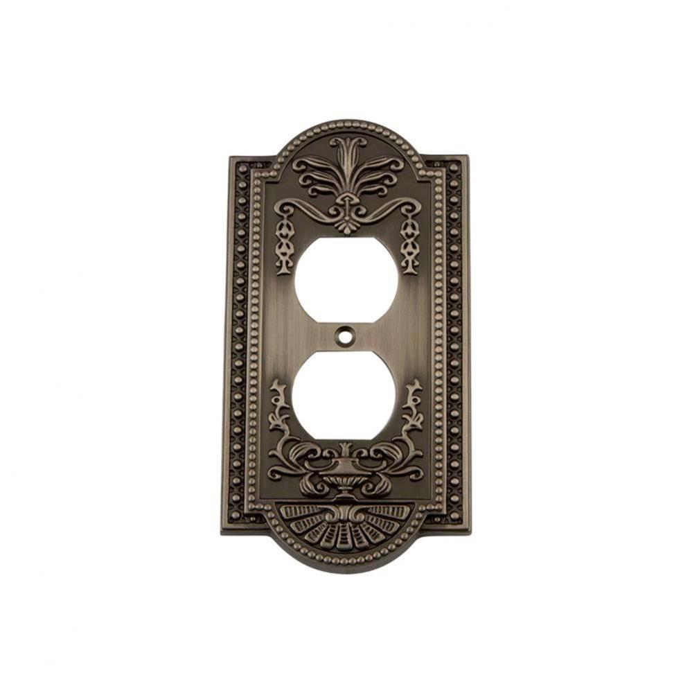 Nostalgic Warehouse Meadows Switch Plate with Outlet in Antique Pewter
