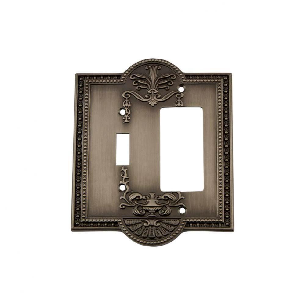Nostalgic Warehouse Meadows Switch Plate with Toggle and Rocker in Antique Pewter