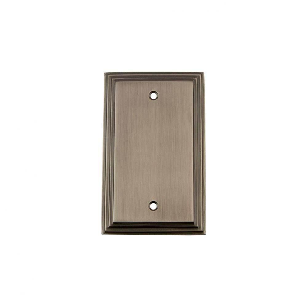 Nostalgic Warehouse Deco Switch Plate with Blank Cover in Antique Pewter