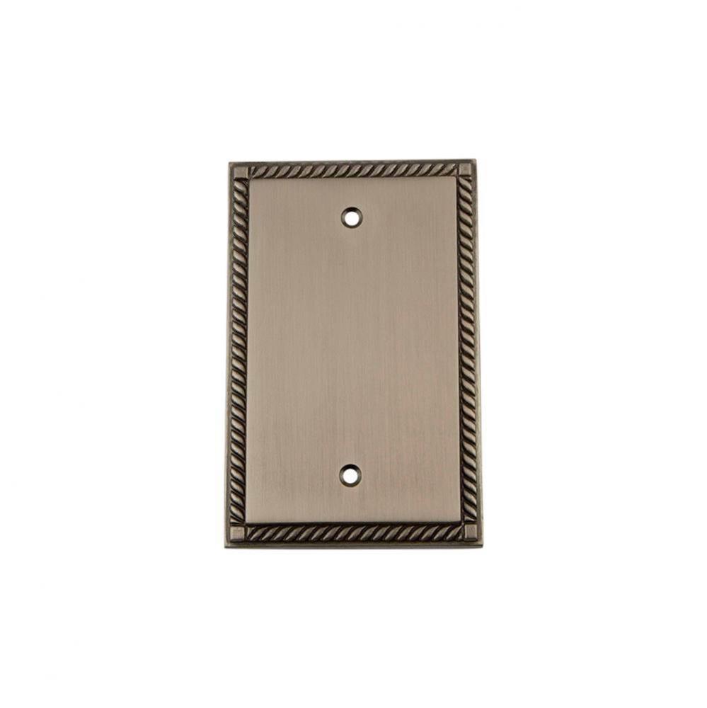 Nostalgic Warehouse Rope Switch Plate with Blank Cover in Antique Pewter