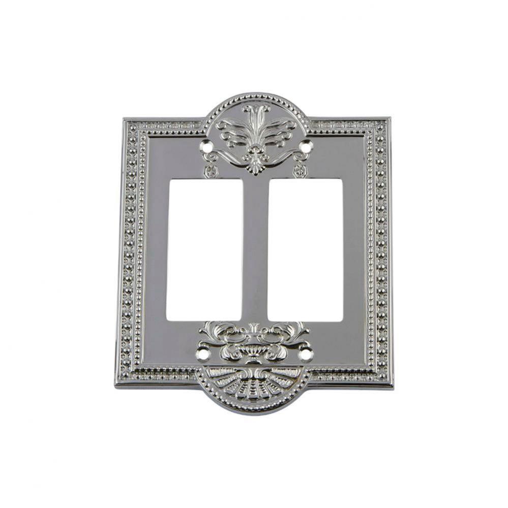 Nostalgic Warehouse Meadows Switch Plate with Double Rocker in Bright Chrome