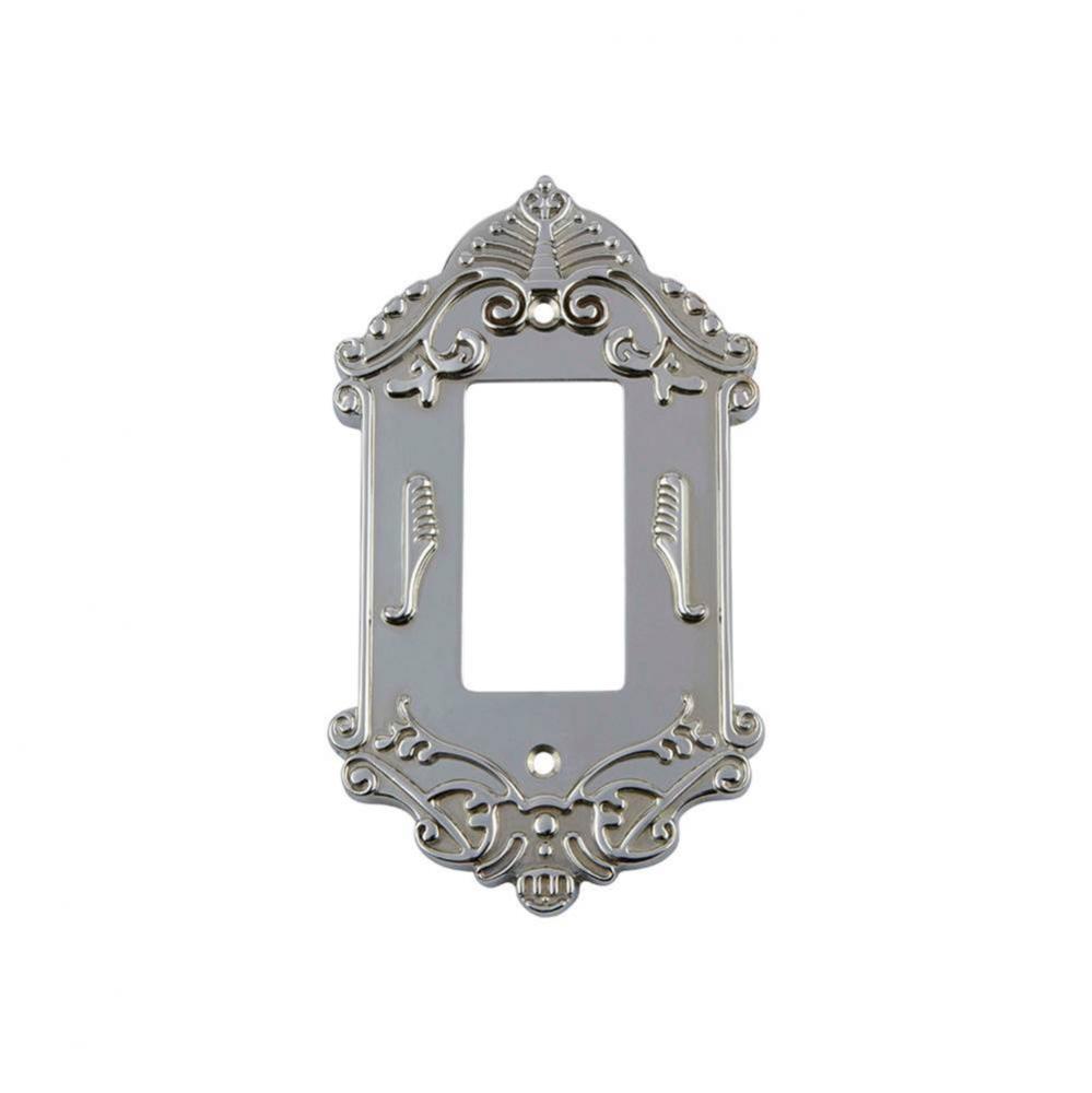 Nostalgic Warehouse Victorian Switch Plate with Single Rocker in Bright Chrome