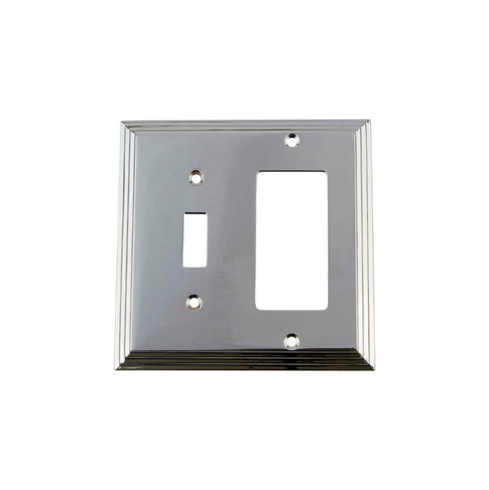 Nostalgic Warehouse Deco Switch Plate with Toggle and Rocker in Bright Chrome