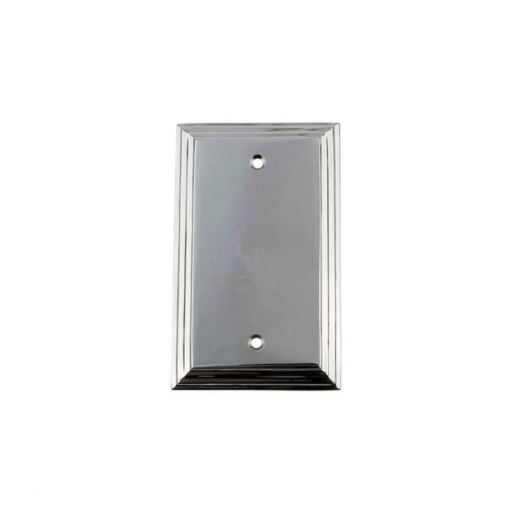Nostalgic Warehouse Deco Switch Plate with Blank Cover in Bright Chrome