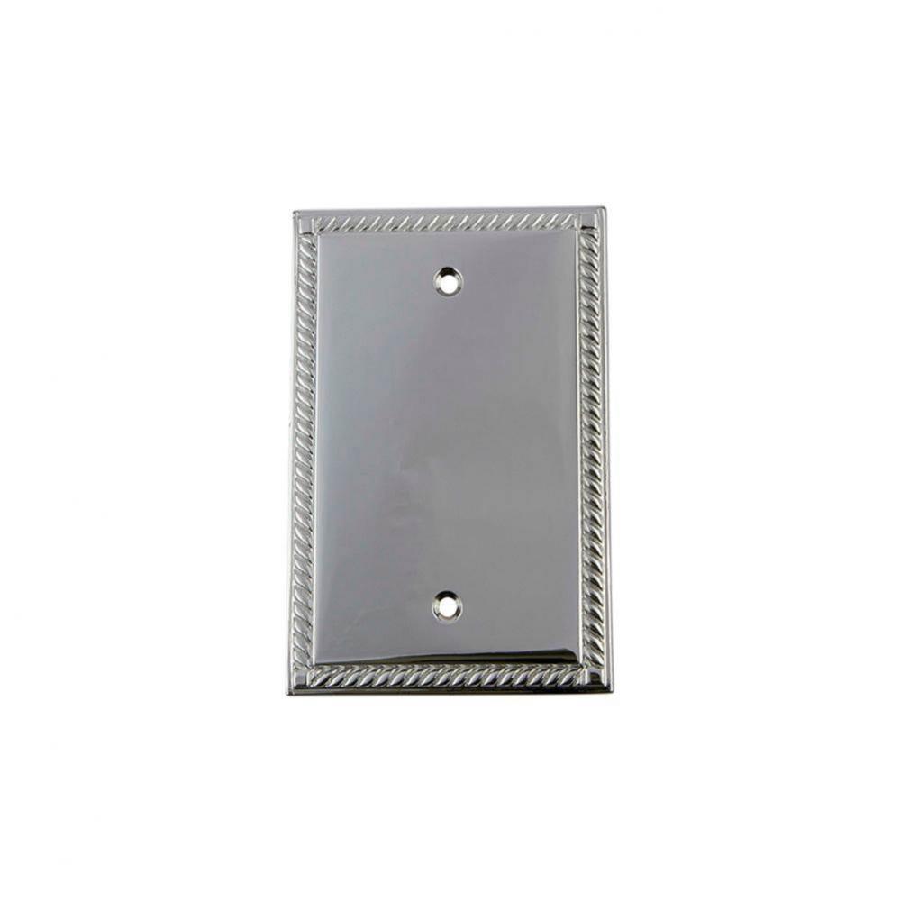 Nostalgic Warehouse Rope Switch Plate with Blank Cover in Bright Chrome