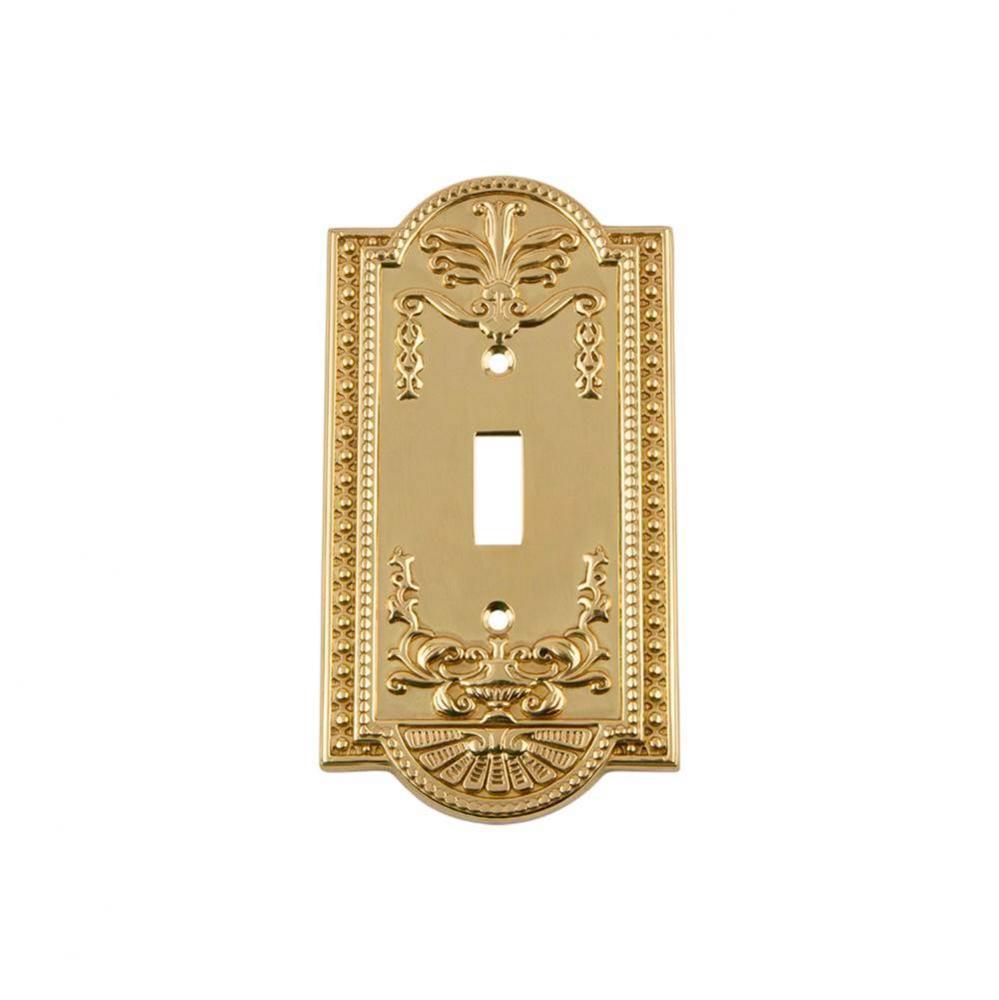 Nostalgic Warehouse Meadows Switch Plate with Single Toggle in Polished Brass
