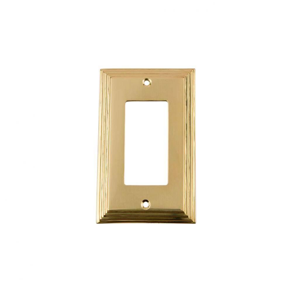 Nostalgic Warehouse Deco Switch Plate with Single Rocker in Polished Brass