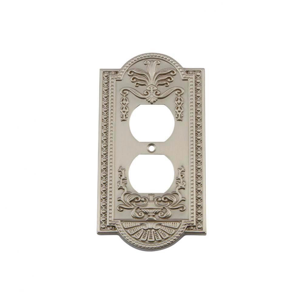 Nostalgic Warehouse Meadows Switch Plate with Outlet in Satin Nickel