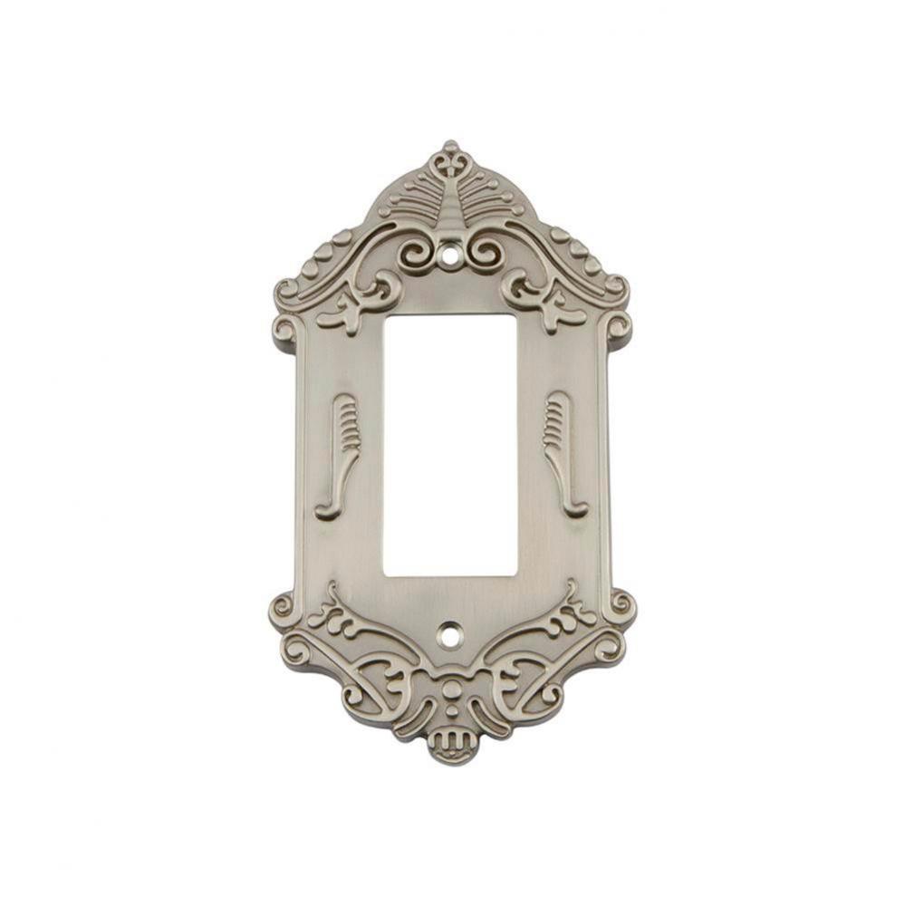 Nostalgic Warehouse Victorian Switch Plate with Single Rocker in Satin Nickel