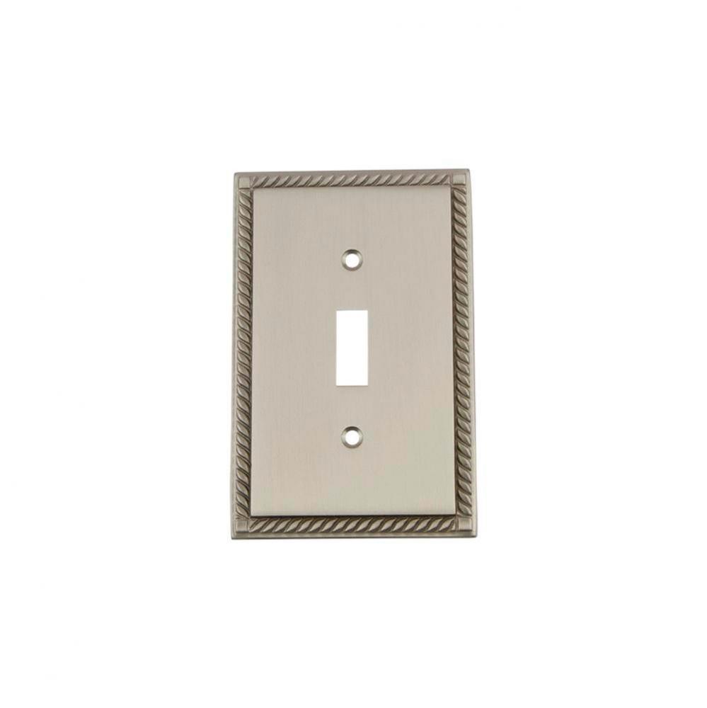 Nostalgic Warehouse Rope Switch Plate with Single Toggle in Satin Nickel