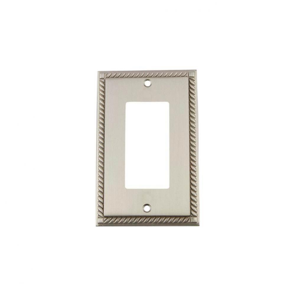 Nostalgic Warehouse Rope Switch Plate with Single Rocker in Satin Nickel