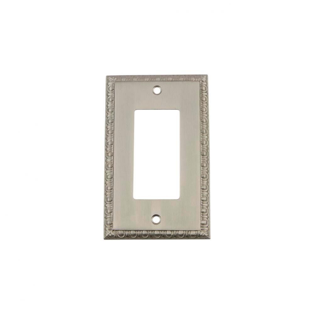 Nostalgic Warehouse Egg & Dart Switch Plate with Single Rocker in Satin Nickel