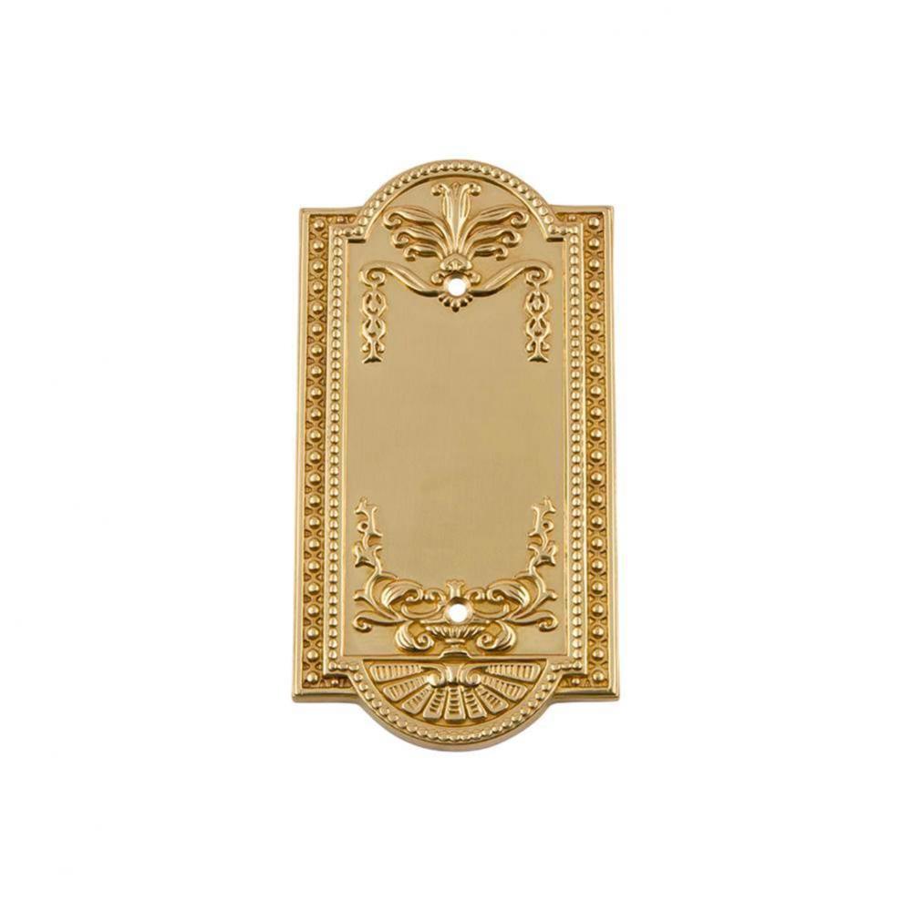 Nostalgic Warehouse Meadows Switch Plate with Blank Cover in Unlacquered Brass