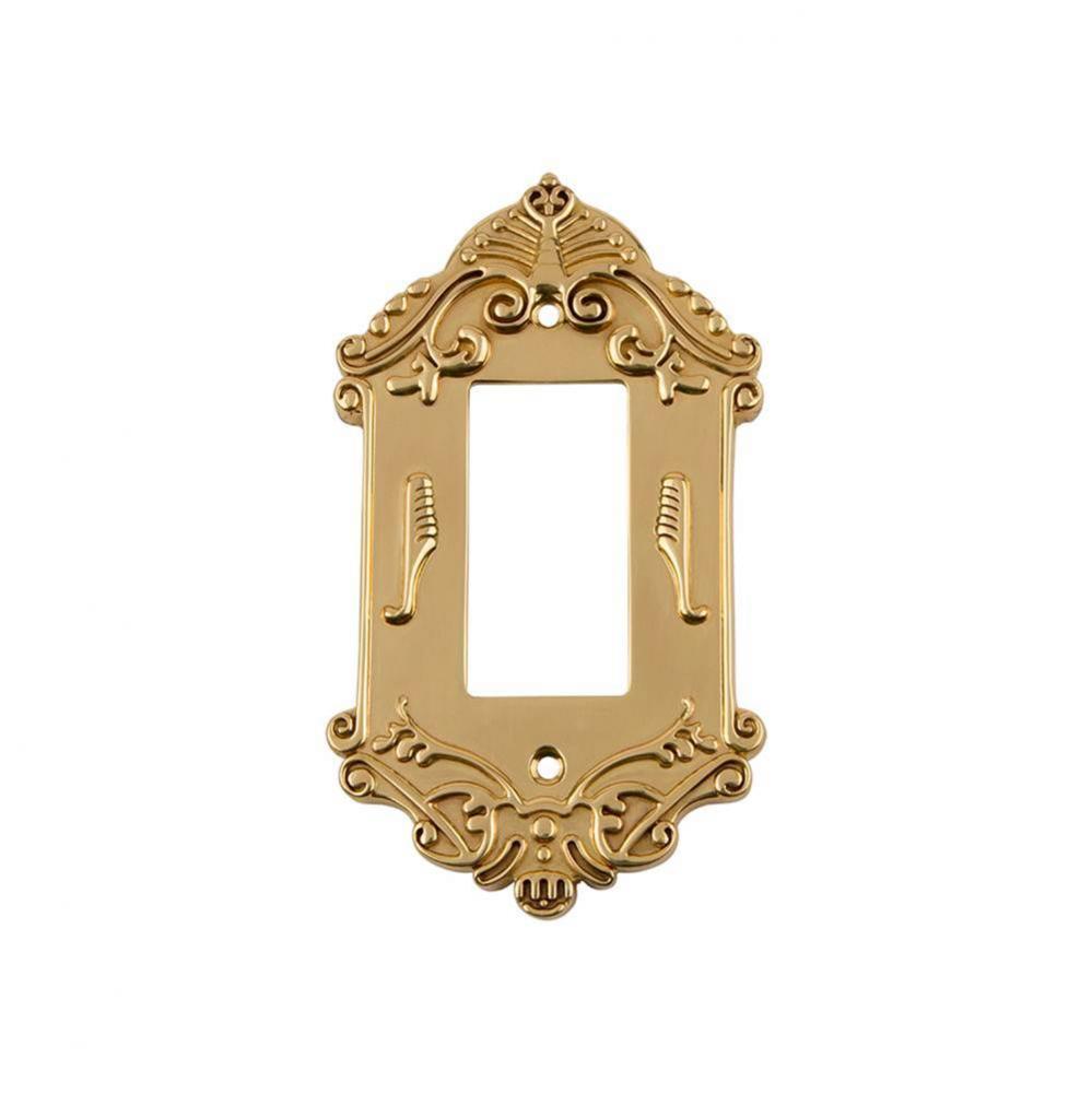 Nostalgic Warehouse Victorian Switch Plate with Single Rocker in Unlacquered Brass